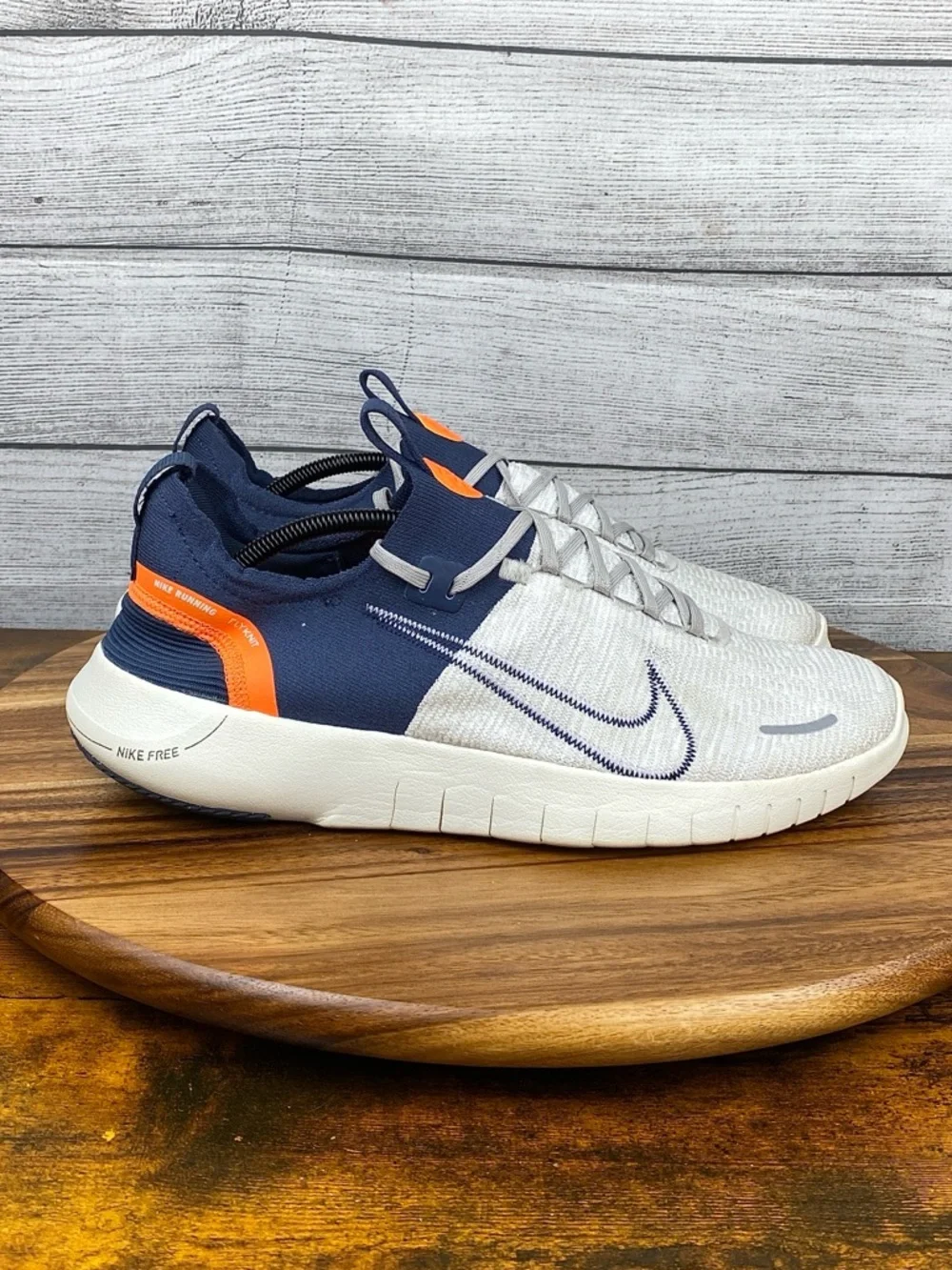 Nike Free Run Flyknit Next Nature Iron Ore Thunder Blue Running Shoe Men Size 12